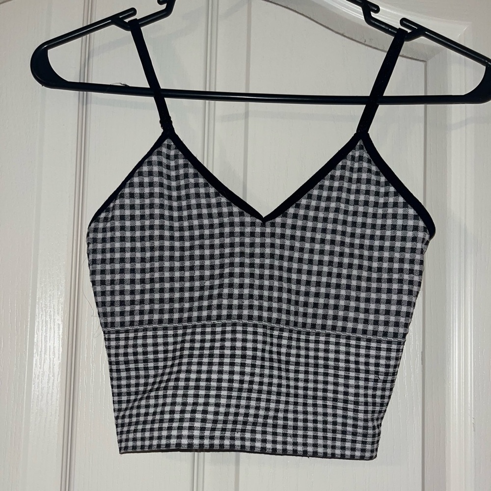 plaid sports bra/ crop top